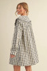 &merci Doll Collar Button Down Plaid Mini Dress - Black/Cream &merci Doll Collar Button Down Plaid Mini Dress - Black/Cream