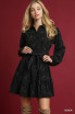 Umgee Jacquard Dress with Tie Waist - Black Umgee Jacquard Dress with Tie Waist - Black