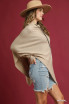 Umgee Knit Asymmetrical Poncho Sweater - Natural Umgee Knit Asymmetrical Poncho Sweater - Natural