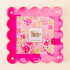 The Darling Effect Square Scalloped Acrylic Frame-Hot Pink