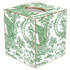 Marye-Kelley Green Toile Tissue Box Cover