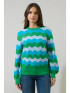 Sugar Lips Women's Elenor Wavy Striped Knit Sweater