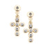 Canvas Elizabeth Pave Cross Drop Earrings in Shiny Gold Canvas Elizabeth Pave Cross Drop Earrings in Shiny Gold