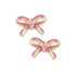 Canvas Candy Cane Bow Stud Earrings Canvas Candy Cane Bow Stud Earrings