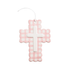 Mud Pie Pink Ceramic Gingham Cross