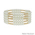 What's Hot Beaded Pearl and Gold Stretch Bracelet
