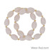 What's Hot Set of 2 Light Pink Oval Acrylic and Gold Beaded Stretch Bracelets