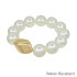 What's Hot Chunky Pearl Beaded with Gold Accent Bracelet