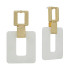 What's Hot Gold with White Open Square Earring