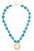 Canvas Roswell Cross Coin Necklace in Turquoise