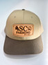 Shoot & Reel Men's SC Farming Patch Trucker Hat - Khaki/Chocolate Chip