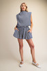 Glam Elastic Waist Band Pleats Shorts
