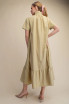 Glam Women's Sage Short Sleeve Midi Dress