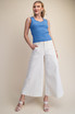 Glam Scallop Wave Shape Scoop Neck Sleeveless Everyday Knit