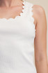 Glam Scallop Wave Shape Scoop Neck Sleeveless Everyday Knit