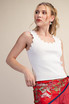 Glam Scallop Wave Shape Scoop Neck Sleeveless Everyday Knit