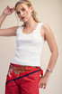Glam Scallop Wave Shape Scoop Neck Sleeveless Everyday Knit