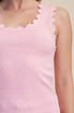 Glam Scallop Wave Shape Scoop Neck Sleeveless Everyday Knit