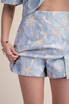 Glam High Waist Jacquard Slit Skort