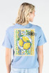 Simply Southern Women's Mineral Wash Lemon Tee - Faded Blue