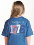 Simply Southern Youth Mineral Wash America Tee - Overcast