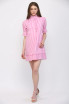 Fate Women's Pink & White Puff Sleeve Mini Dress