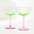 Lilly Pulitzer Coupe Glass Set -Jade Lime/Pink Muse Ombre