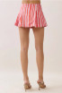 TCEC Women's Candy Stripe Pleated Mini Short
