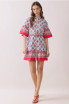 TCEC Women's Printed Belted Mini Dress