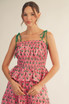 Jodifl Women's Pink Strap Floral Peplum Top