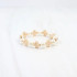 Caroline Hill Lansing Pearl and Cross Stretch Bracelet - Worn Gold