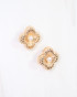 Caroline Hill Zinnia Textured Clover Stud Earring Gold