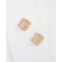 Caroline Hill Jasper Cross Stud Earring Worn Gold