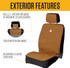 Carhartt 700D Nylon Canvas Fitted Bucket Seat Cover - Brown/Black