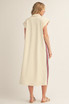 Jodifl Women's Oatmeal Side Slit Casual Midi Dress