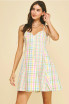 Pinch Women's Pastel Plaid Tie-Strap Mini Dress