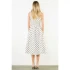 THML Women's White Sleeveless Polka Dot Dress