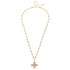 Canvas Theodora Rhinestone Cross Necklace - Shiny Gold