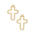 Canvas Foster Open Cross Stud Earrings - Shiny Gold
