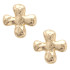 Canvas Camila Hammered Cross Stud Earrings - Shiny Gold