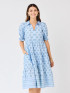 Mary Square Women's Molly Dress - Sunshower Flora Blue