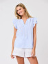 Mary Square Women's Lydia Top - Blue + White
