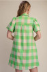 Glam Women's Checkered Mini Dress - Lime