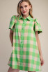 Glam Women's Checkered Mini Dress - Lime