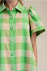 Glam Women's Checkered Mini Dress - Lime