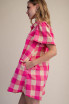 Glam Women's Checkered Mini Dress - Pink