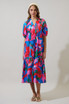 Sugar Lips Women's Exene Floral Wynette Tiered Midi Dress