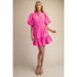 Glam Women's Hot Pink Belted Mini Dress