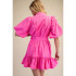 Glam Women's Hot Pink Belted Mini Dress