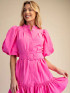 Glam Women's Hot Pink Belted Mini Dress